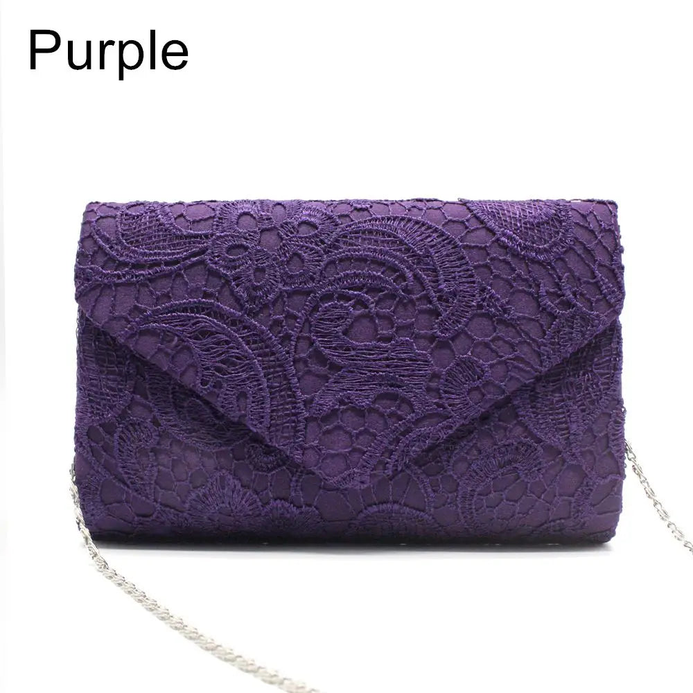 Ladies Lace Wedding Wallet Evening Party Purse Handbags Clutch Bag Messenger Bag