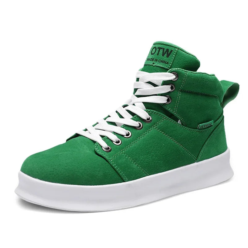 Brand High-Top Men Sneakers Microfiber Sneaker Man Platform Tennis Vulcanized Shoes Colorful Casual Original Men's Shoes 2023