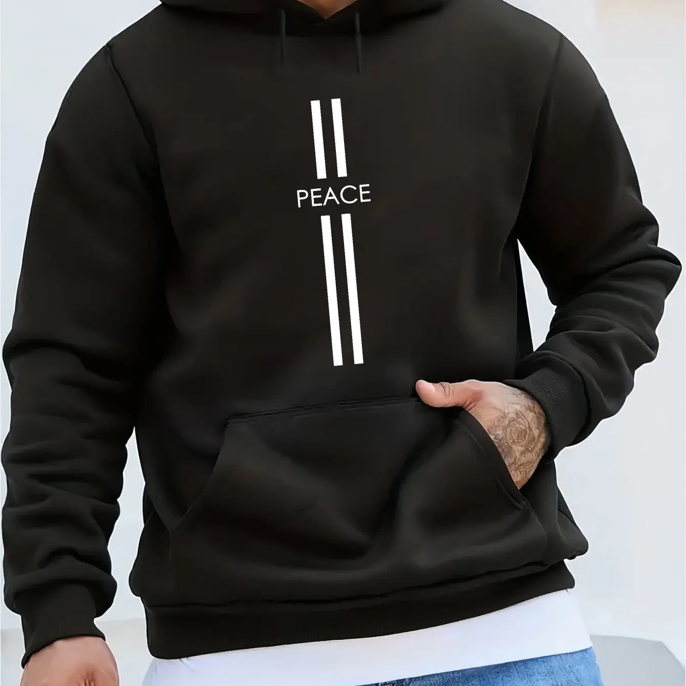 Men's Hoodie - Casual Pullover with Kangaroo Pocket, Long Sleeve, Letter Print Design - Perfect Autumn & Winter Fashion Gift
