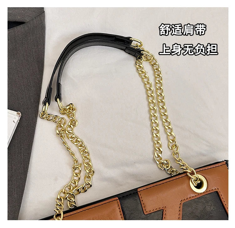 High-End Luxury Elegant Tote Bag For Women Shopper Messenger Purse Solid Color Commuter Use Large Capacity