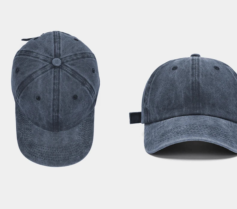 Baseball Cap Washed Cotton Men Women Snapback Hat Vintage Hip Hop Caps Solid Color Dad Hat Bone Casquette Outdoor Casual Sport