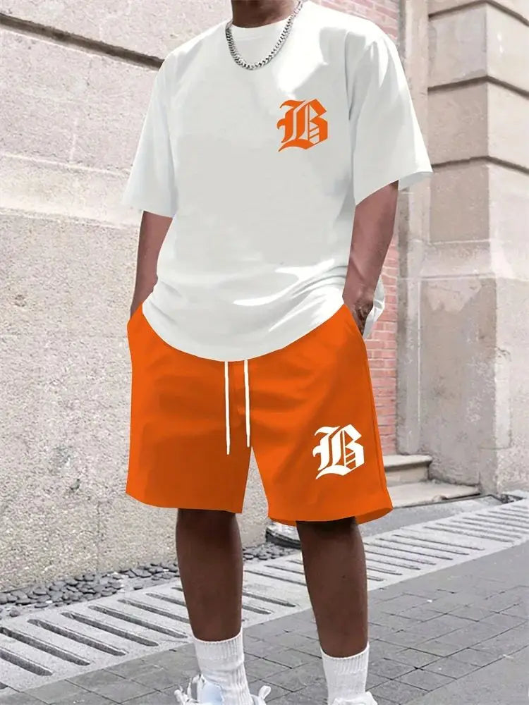 2025 Summer New Men's Casual Set 3D printed sportswear summer streetwear outdoor shorts set