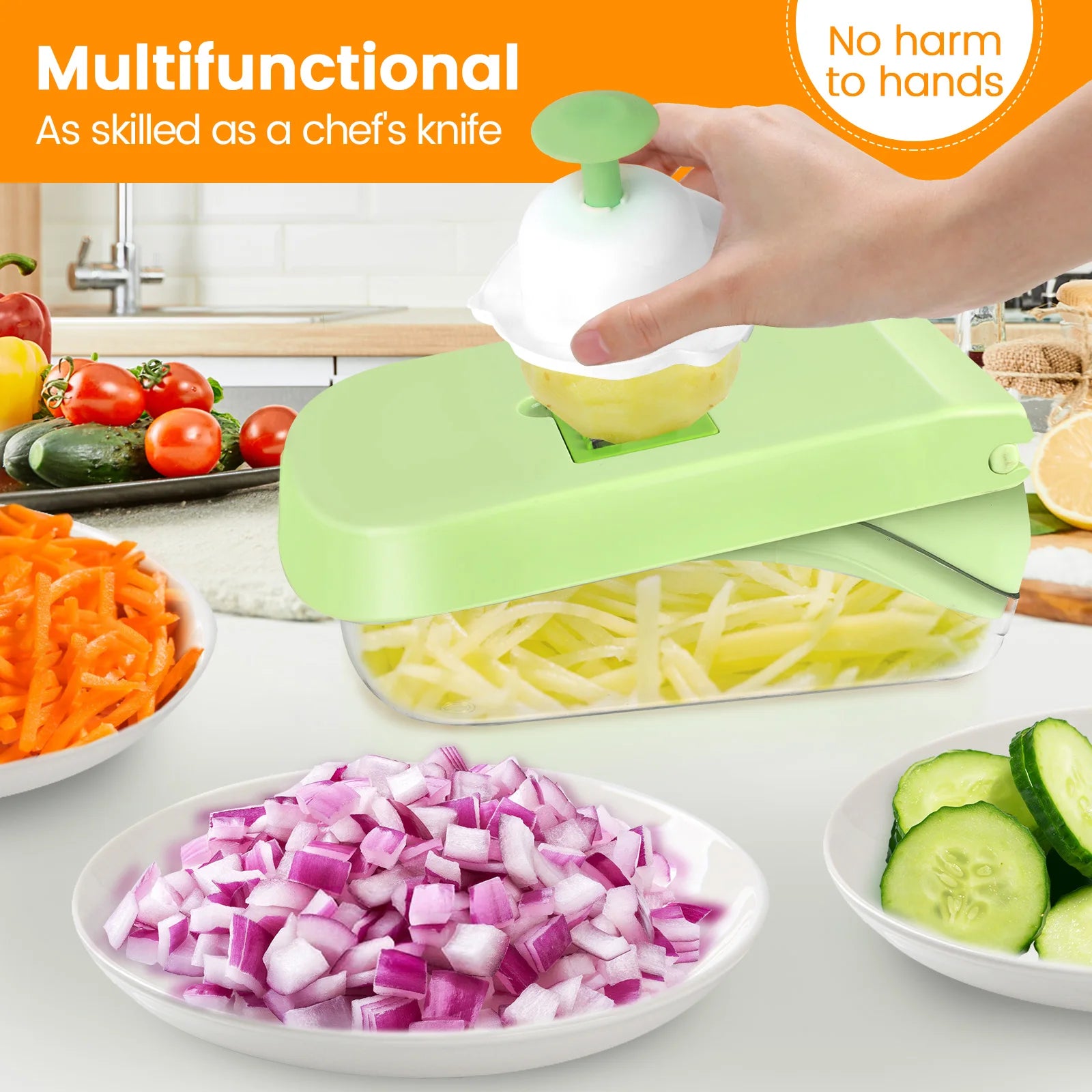 17 in 1 Multifunctional Vegetable Chopper Handle Food Grate Food Chopper Vegetable Slicer Dicer Cut Kitchen Items cocina 2024