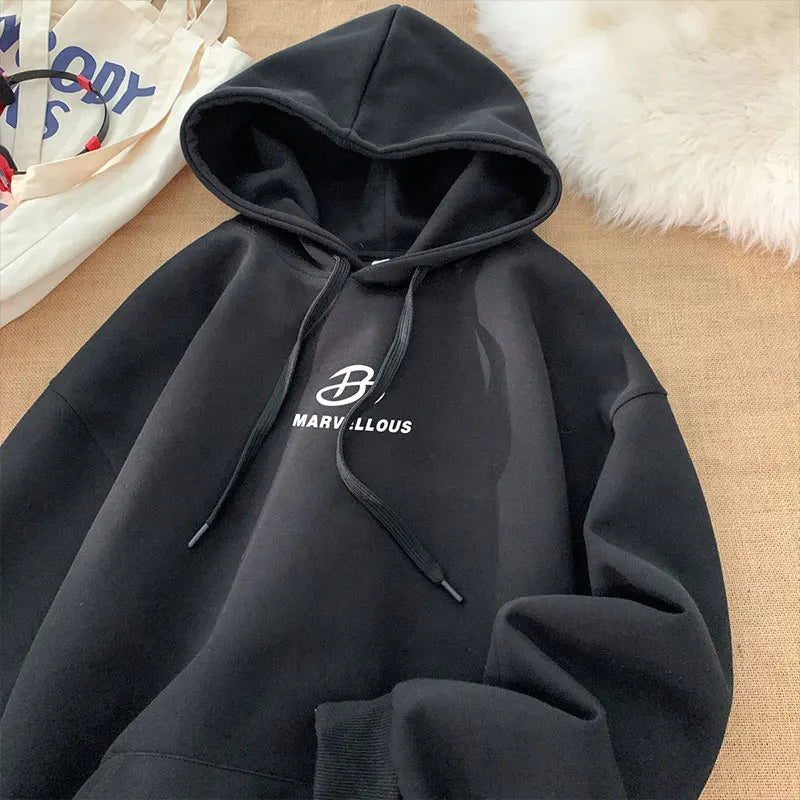 Korean Classic Loose Hooded Sweatshirt Casual Sports Wind Pullover Hoodie Multi-colour Sweatshirts Men Women Oversized