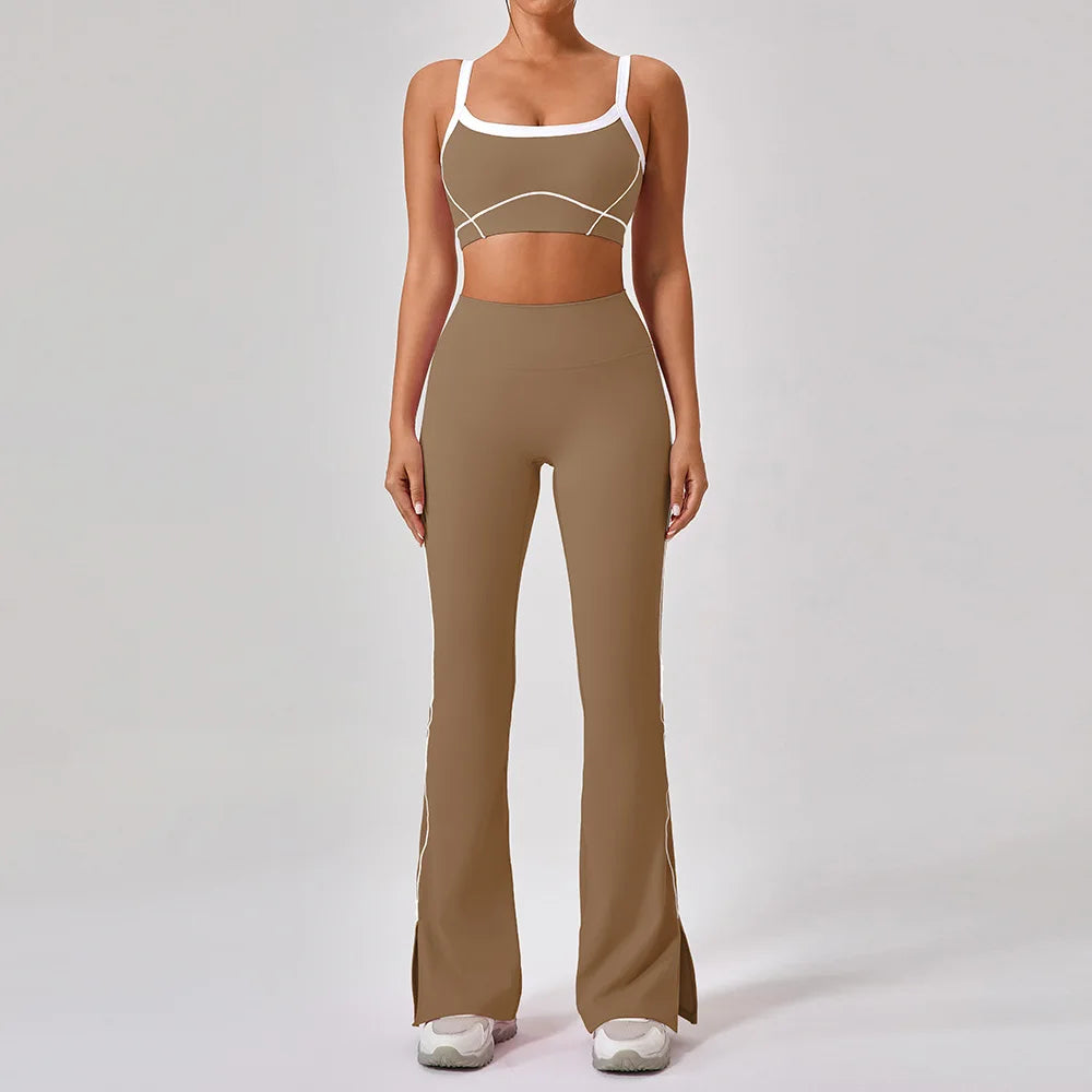 Womens 2 Piece Workout Running Sets,Hot Shot Skort Set Y2K Cropped Tank Top and Pants Outfits Sweatsuits