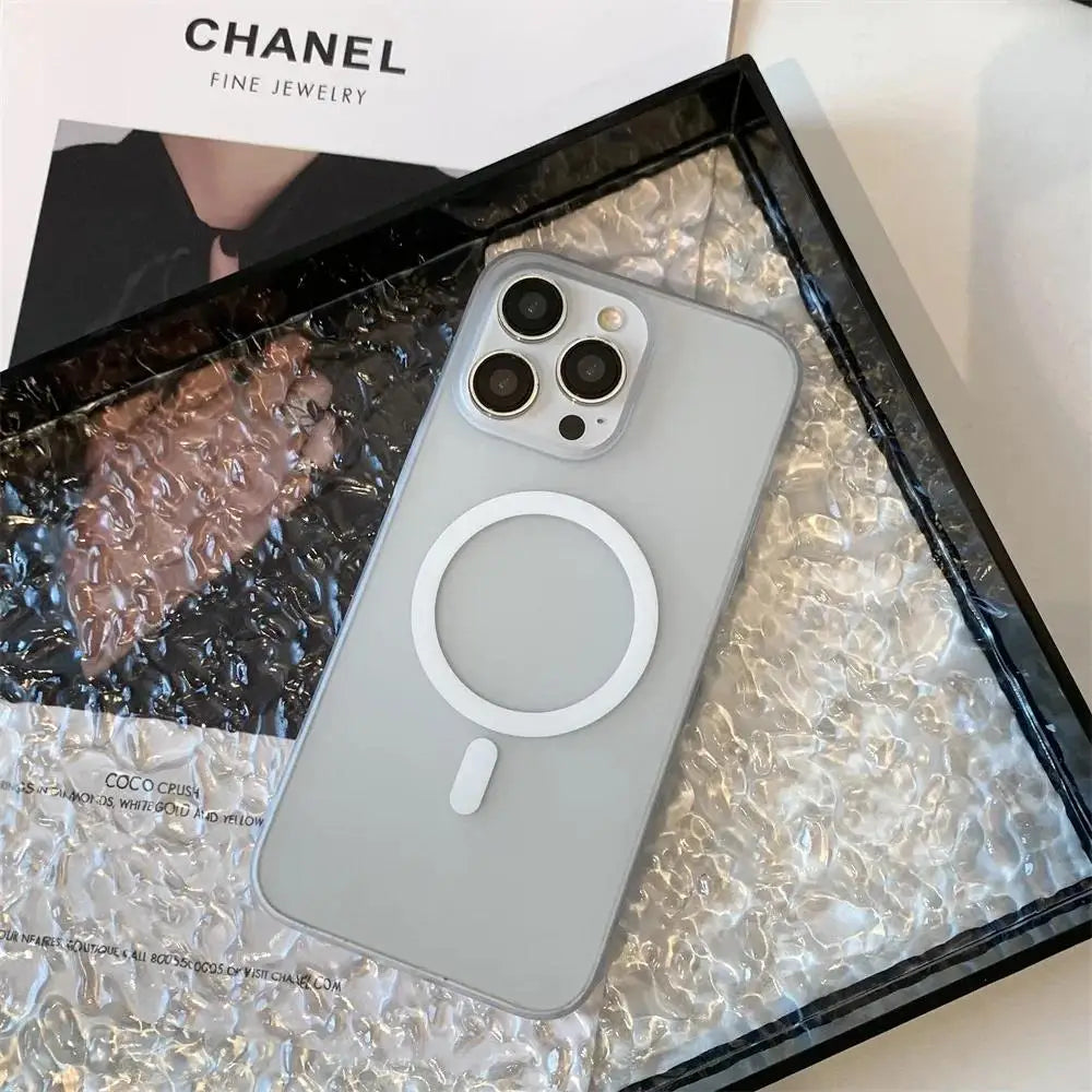 Matte Ultra-Thin for Magsafe Case For iPhone 15 16 14 11 12 13 Pro Max Plus Magnetic Wireless Charger Hard PC Translucent Cover