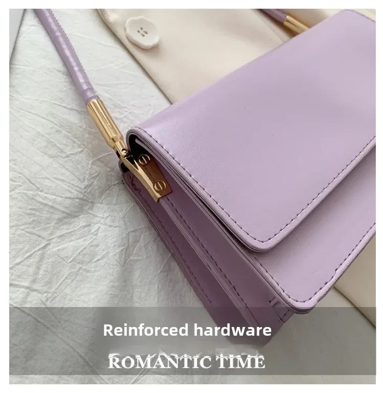 Fashionable Women Shoulder Bag PU Leather Armpit Handbag Casual Small Square Purse for Ladies Stylish Solid Color Crossbody Bag