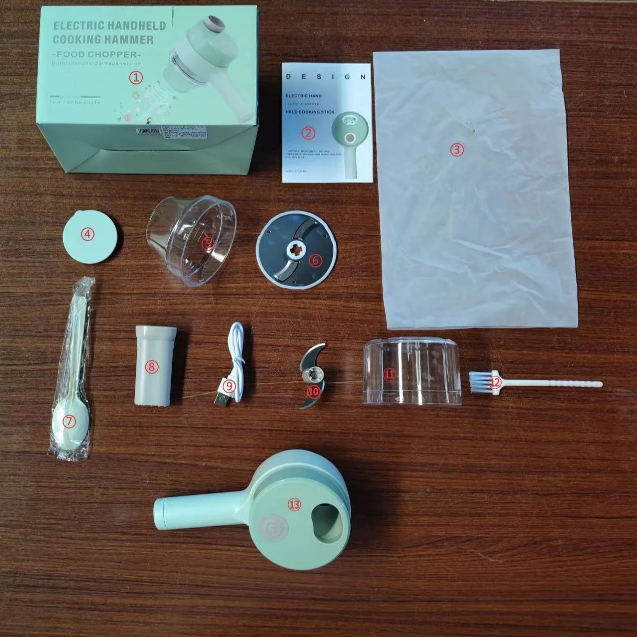 4In1 Electric Vegetable Cutter Set Handheld Wireless Electric Garlic Masher Food Chopper Meat Grinder Machine Food Peel Slice