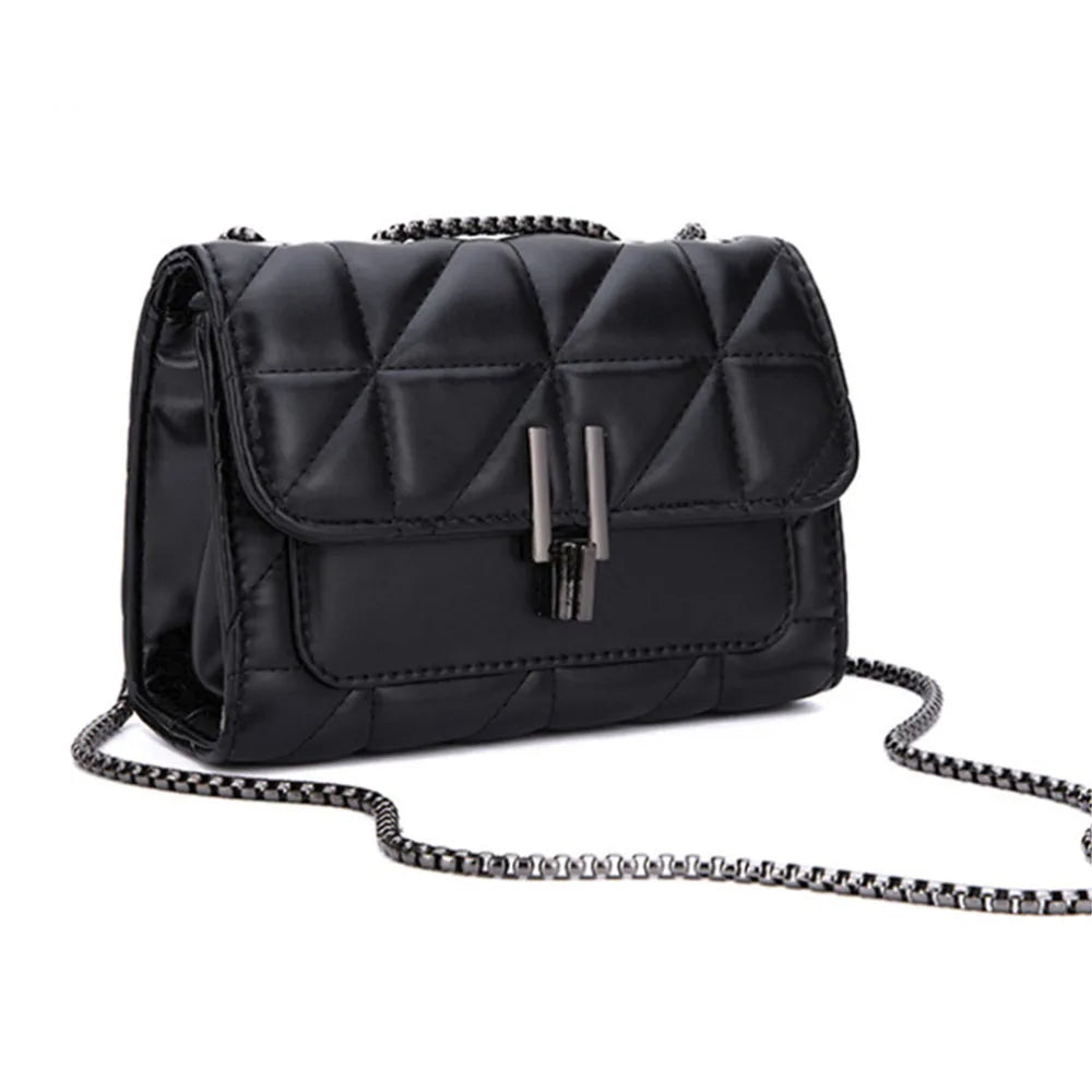 Quilted Crossbody Purse for Women Trendy Ladies Shoulder Bag with Chain Designer Purses