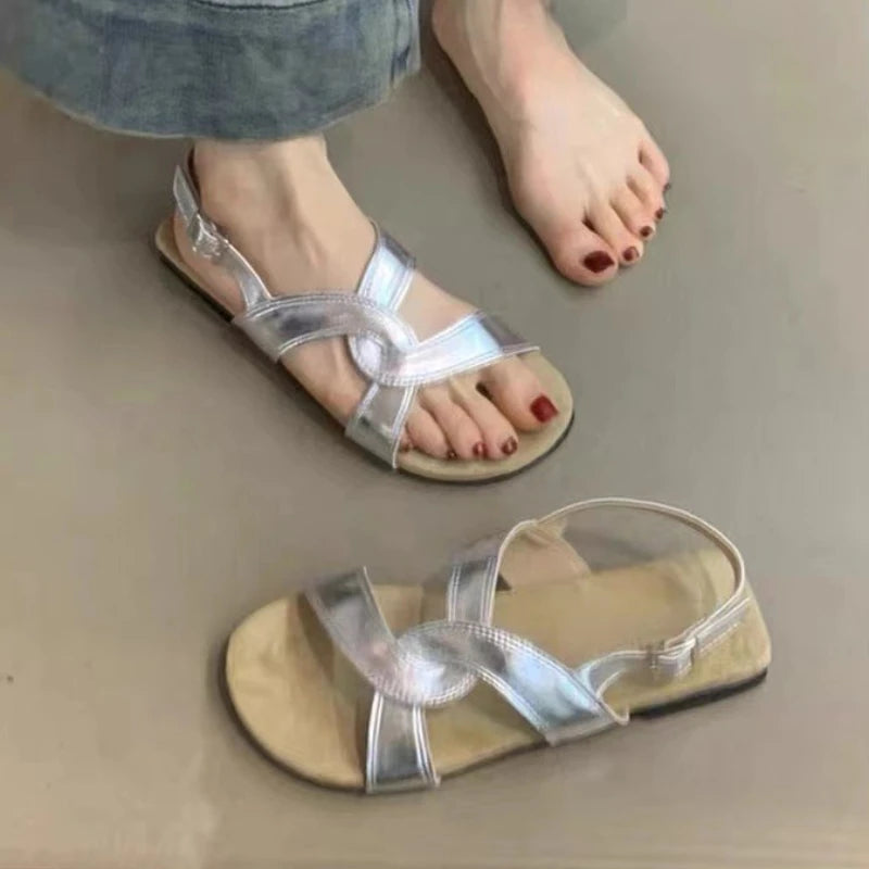 2025 New Summer Barefoot Leather Flat Sandals for Women Men Shoe with New MInimalist Soft Sole Light Weight Sandalias De Mujer