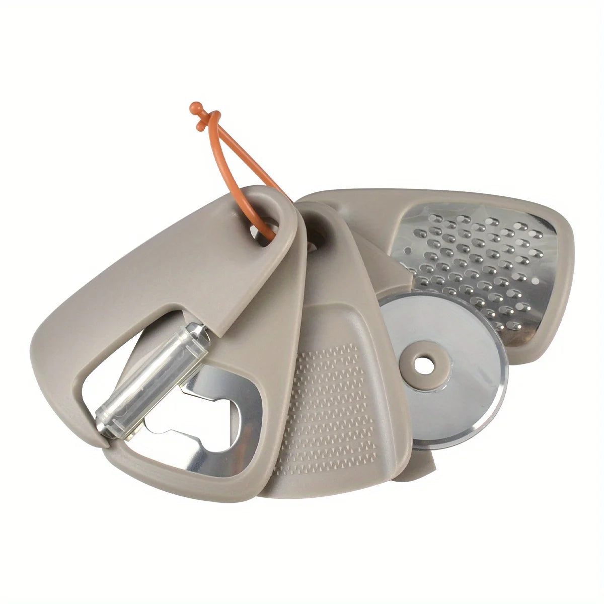 Kitchen Gadget Set 5 Pieces, Stackable Cooking Tools To Save Space, for Household Use, RV Camper Accessories (Grey)