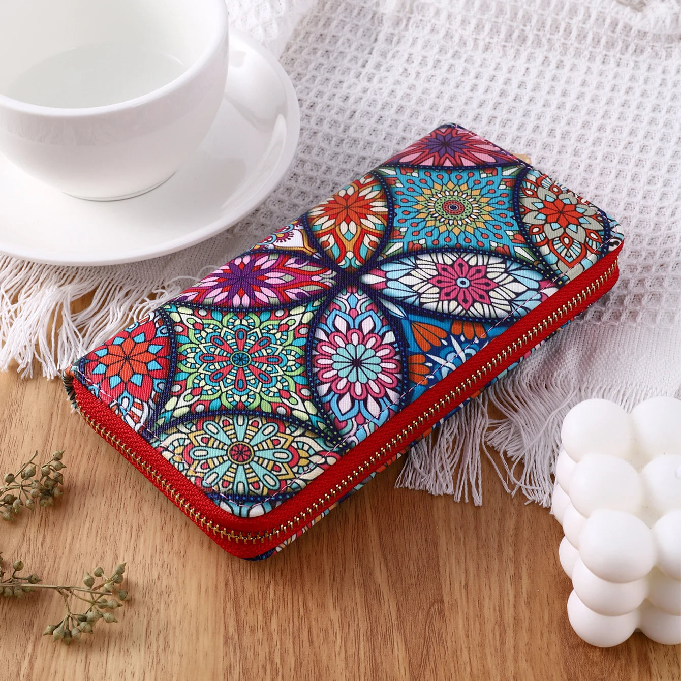 New fashionable lady zipper PU handbag purse with multiple clips and mobile phone compartments to travel, business, high-capacit