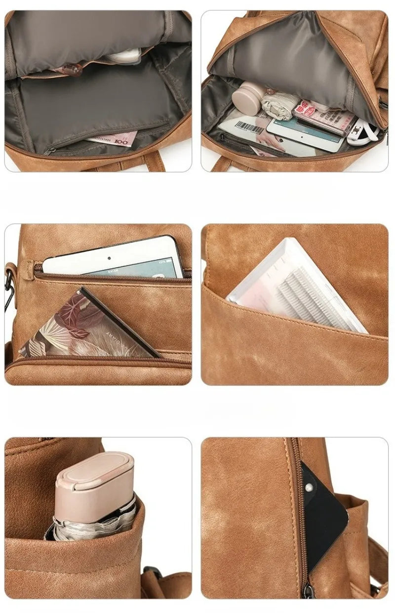 Backpack Purse for Women Fashion Leather Backpack Purse Designer Casual Travel College Backpack Convertible Shoulder Bag