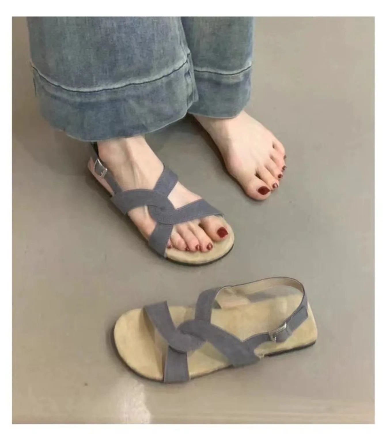 2025 New Summer Barefoot Leather Flat Sandals for Women Men Shoe with New MInimalist Soft Sole Light Weight Sandalias De Mujer