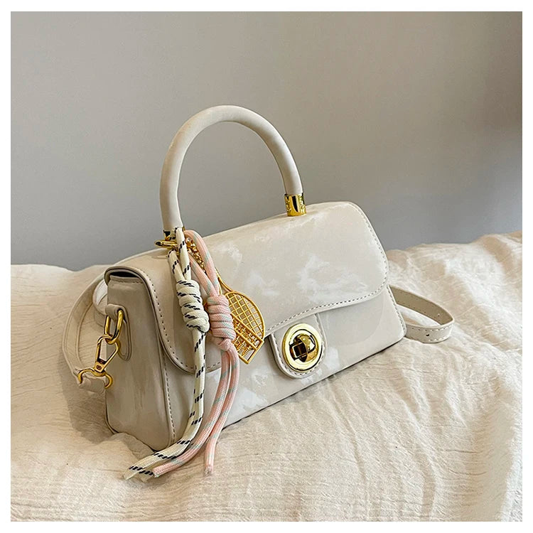 Classic Women's Leather Handbag, Crossbody Shoulder Tote Bag, Elegant Ladies Designer Purse