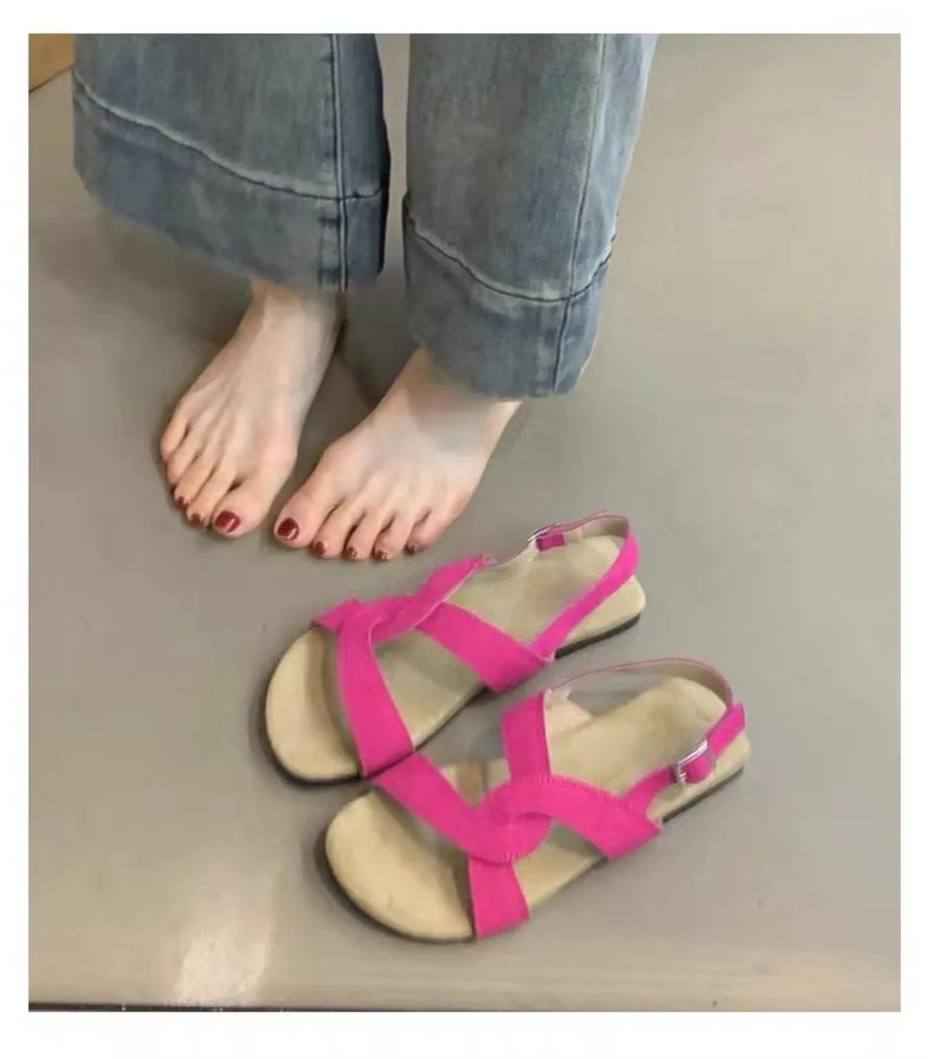 2025 New Summer Barefoot Leather Flat Sandals for Women Men Shoe with New MInimalist Soft Sole Light Weight Sandalias De Mujer