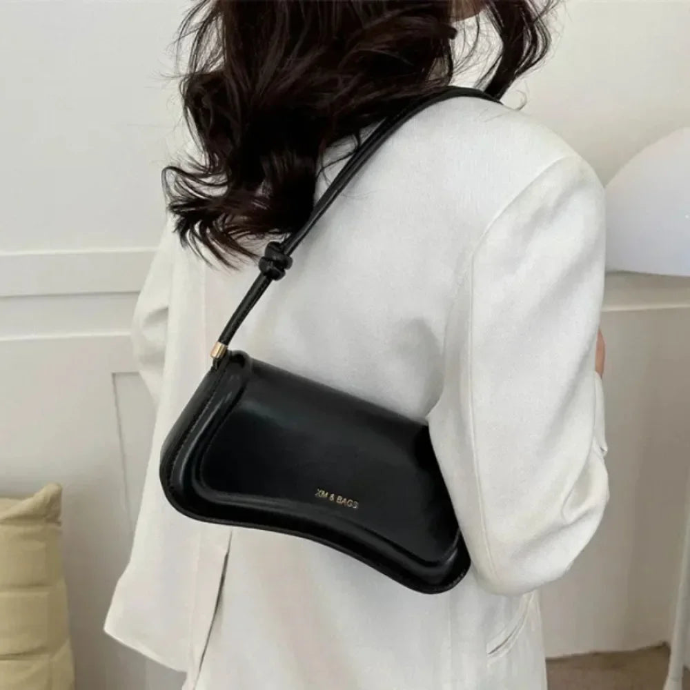 Ladies Shoulder Crossbody Bags PU Leather Women Underarm Bags Solid Color Small Top-handle Bags Purse Female Daily Handbags