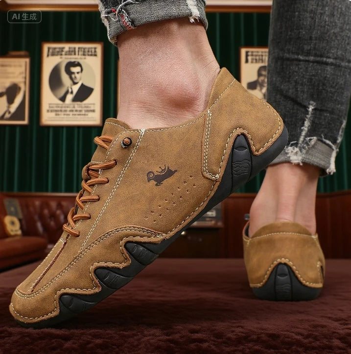 Shoes for Man Fashion Brand Loafers Soft Soled Comfortable Casual Walking Shoes Non Slip Khaki Work Mens Shoe Zapatillas Hombre