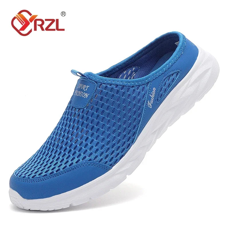 Men Half Slippers Summer Shoes Mens Sandals Breathable Mesh Outdoor Casual Walking Man Shoe Large Flat Lightweight Male Slippers