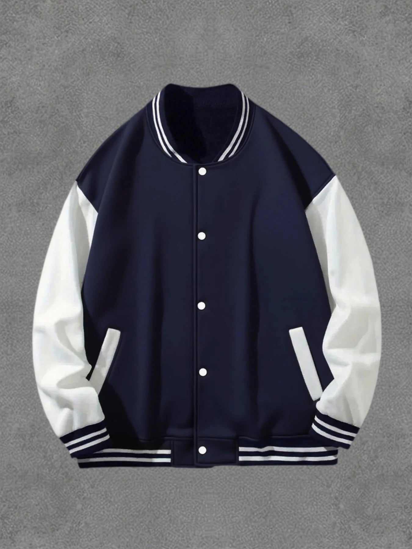 Classic Baseball Coat Men's Black White Splicing Jacket Loose Casual Baseball Hoodies Street Harajuku Warm Fleece Soft Jacket