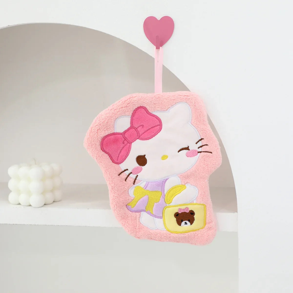 Hello Kitty Towel Kitchen Bathroom Kawaii Cinnamoroll Coral Velvet Hanging Kitchen Children's Absorbent Hand Towel Square Towel