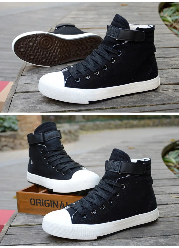 Men Shoes High Top White Canvas Shoe 2024 Spring Women Sneakers Fashion Breathable Canvas Sneakers Non-slip Unisex Casual Shoes