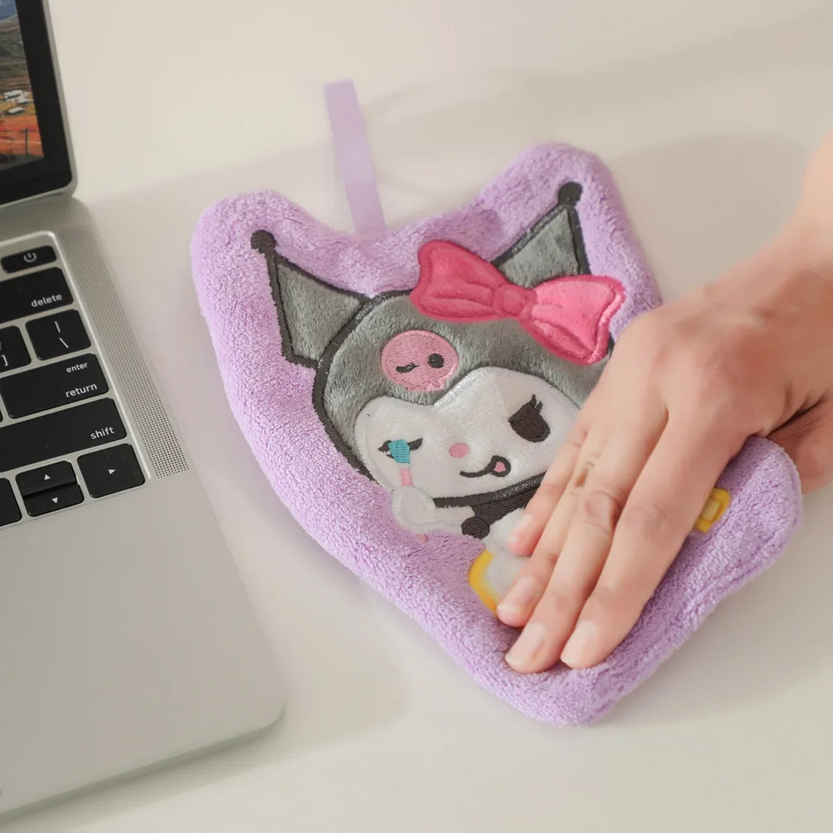 Hello Kitty Towel Kitchen Bathroom Kawaii Cinnamoroll Coral Velvet Hanging Kitchen Children's Absorbent Hand Towel Square Towel