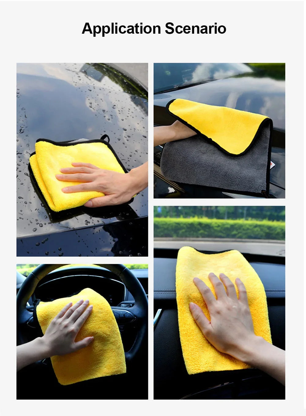 3/5/10Pcs Car Wash Microfiber Towel 30*30CM / 30*60cm Car Cleaning Drying Cloth  Care Cloth Car Wash Towel  Kitchen Towel