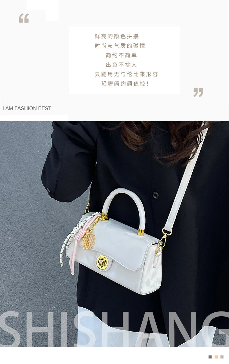 Classic Women's Leather Handbag, Crossbody Shoulder Tote Bag, Elegant Ladies Designer Purse