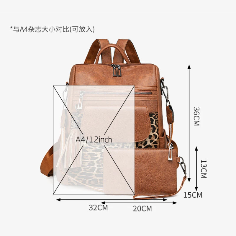 Fashion Women Purse and Handbag Large Womens Backpack PU Leather Travel Backpack Designer Ladies Shoulder Bags School Backpack