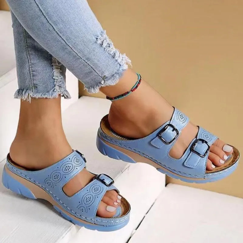 Women Shoes Sandals Summer Platform Women's Shoes Slip On Sandals For Women Wedge Walking Shoes Casual Female Slipper Footwear