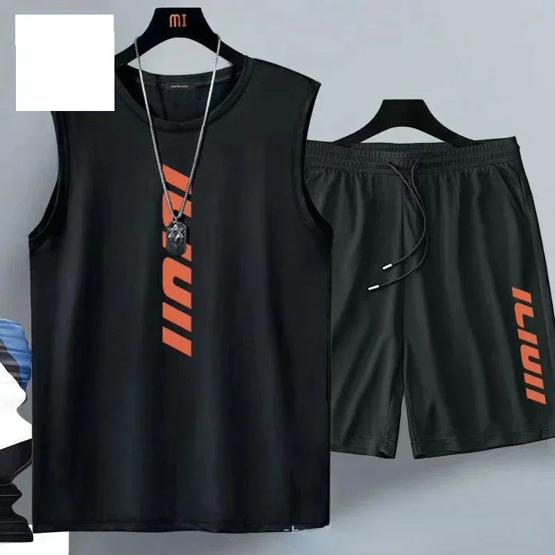 Men's quick drying pants Summer Basketball shorts Gym Short Sleeve T-shirt Shorts Set Tracksuits Men Casual Men Clothing Joggers