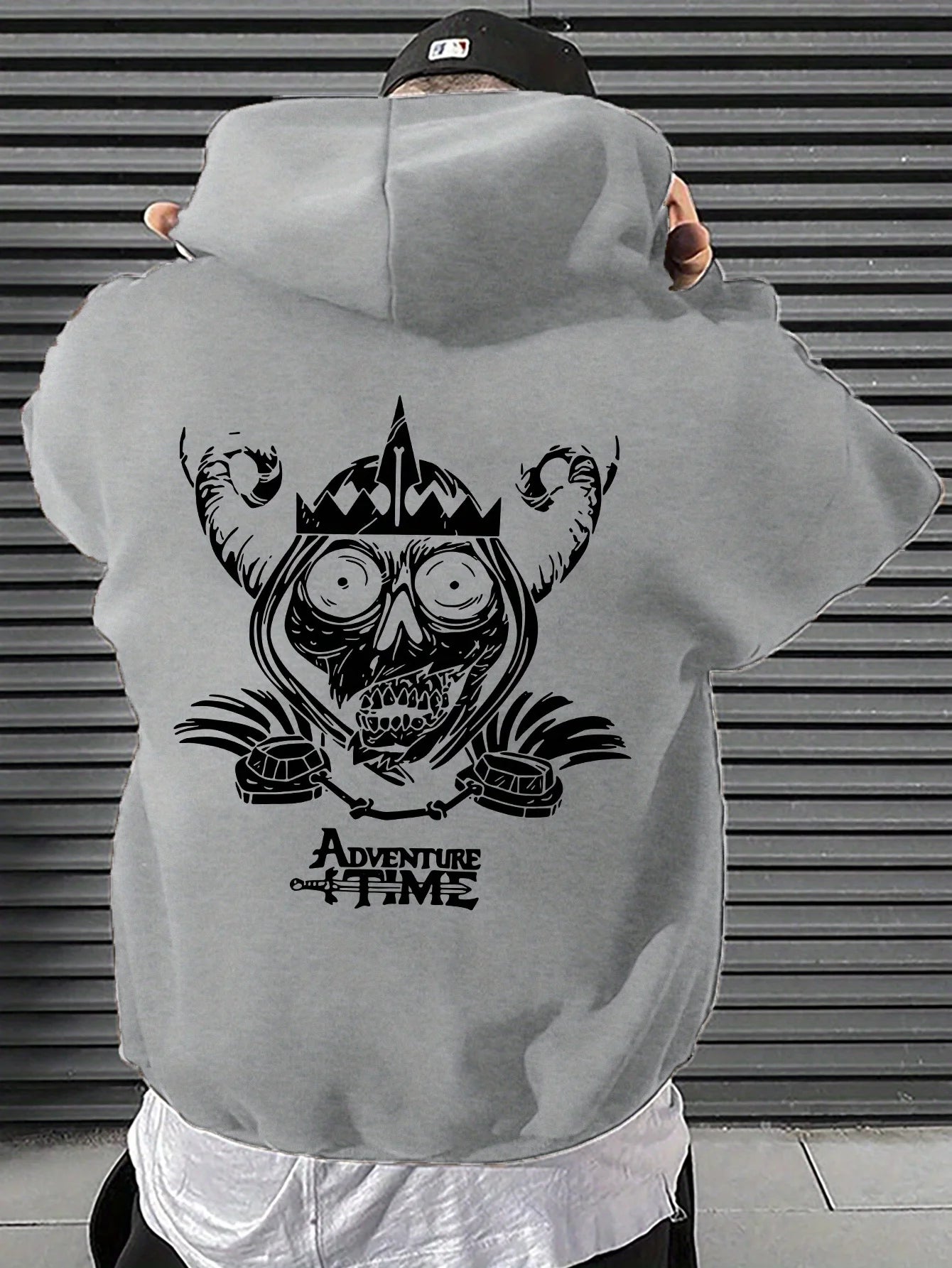 2025 Classic Vintage Men's Dark Pattern Printed Hoodie Fashion Loose Casual Autumn/Winter Pullover Strap