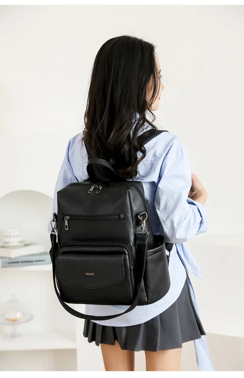 Backpack Purse for Women Fashion Leather Backpack Purse Designer Casual Travel College Backpack Convertible Shoulder Bag