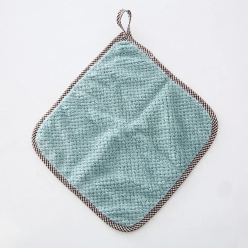 1/5/10Pcs Kitchen Towels Hangable Cleaning Cloth for Tableware Dish Cloth Microfiber Absorbent Household Cleaning Towels