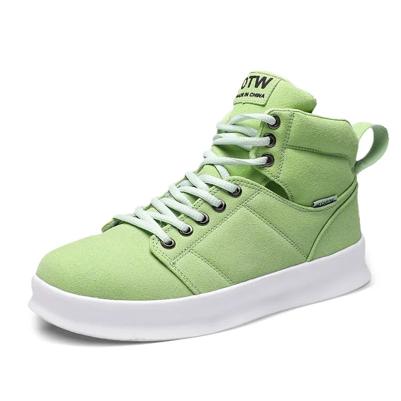 Brand High-Top Men Sneakers Microfiber Sneaker Man Platform Tennis Vulcanized Shoes Colorful Casual Original Men's Shoes 2023