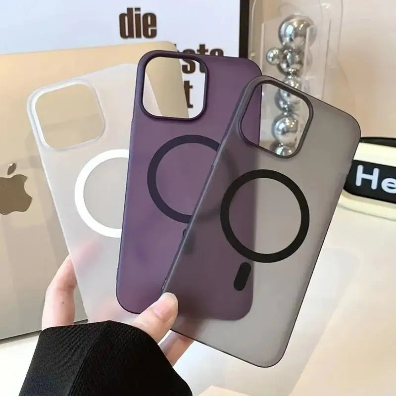 Matte Ultra-Thin for Magsafe Case For iPhone 15 16 14 11 12 13 Pro Max Plus Magnetic Wireless Charger Hard PC Translucent Cover