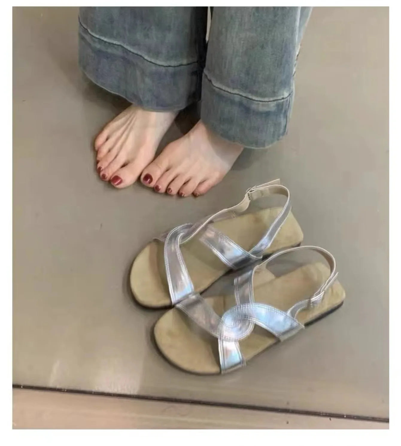 2025 New Summer Barefoot Leather Flat Sandals for Women Men Shoe with New MInimalist Soft Sole Light Weight Sandalias De Mujer