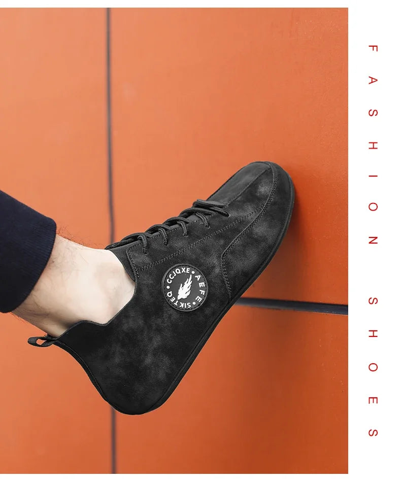 MAEDEF Men's Loafers Lightweight Driving Casual Thin Bottom Flats Shoes Soft Sole Comfortable Non Slip Lace-up Walking Shoes Men