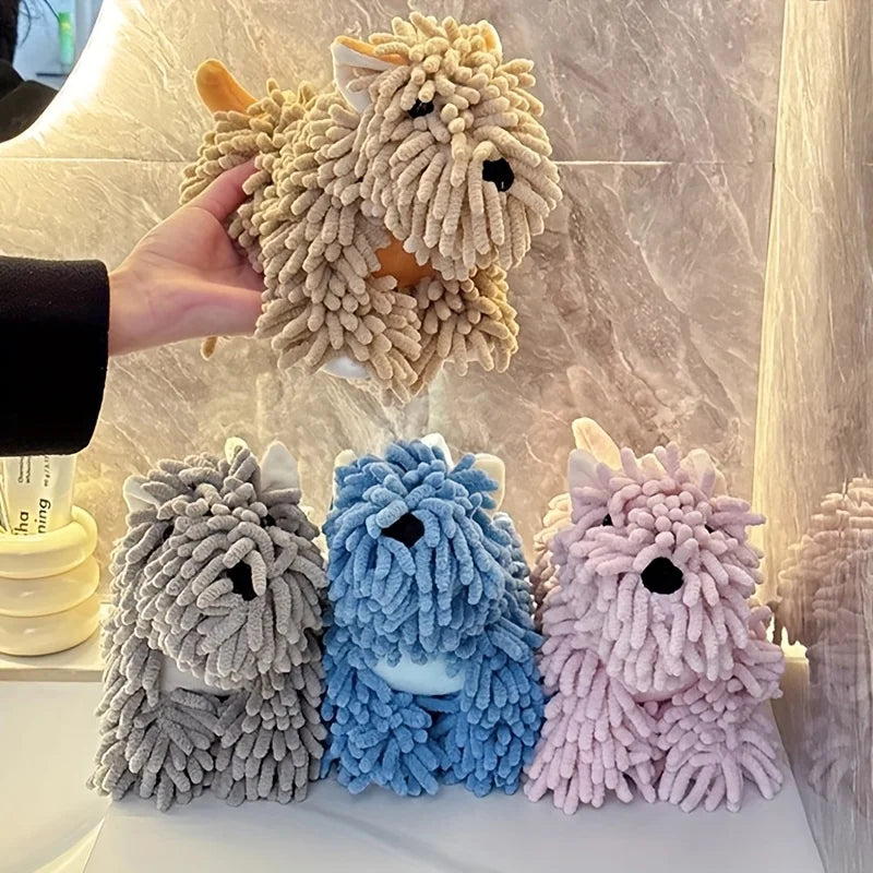 Cute Puppy Shaped Hand Towel Is An Ideal Choice for Wall Mounted Kitchen and Bathroom Use, Bathroom Towel