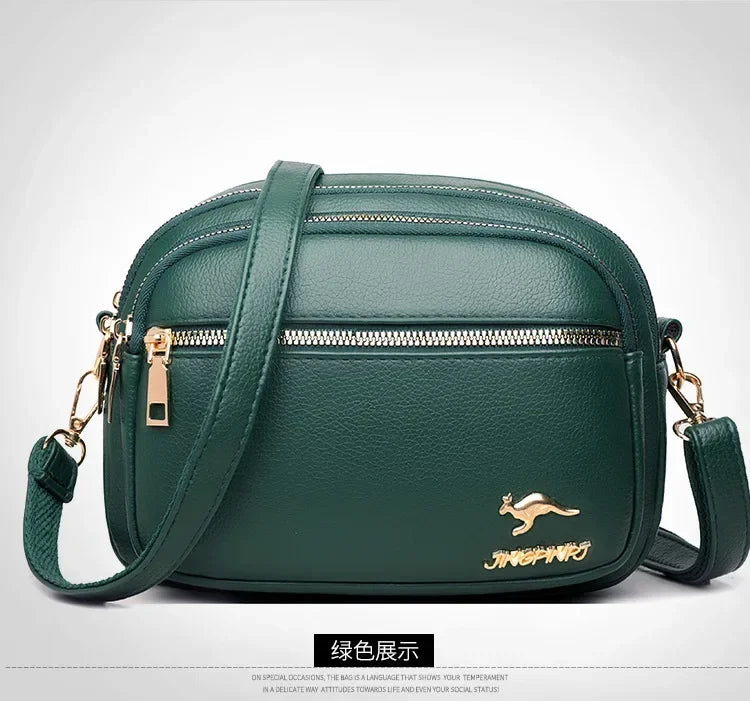 Luxury Ladies Handbag Sac High Quality Soft Leather Purse Fashion Women Shoulder Messenger Bag Multi-pocket Wear-resistant Bag