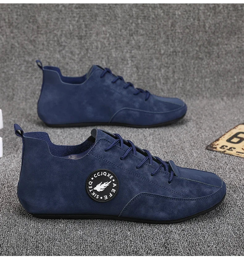 MAEDEF Men's Loafers Lightweight Driving Casual Thin Bottom Flats Shoes Soft Sole Comfortable Non Slip Lace-up Walking Shoes Men