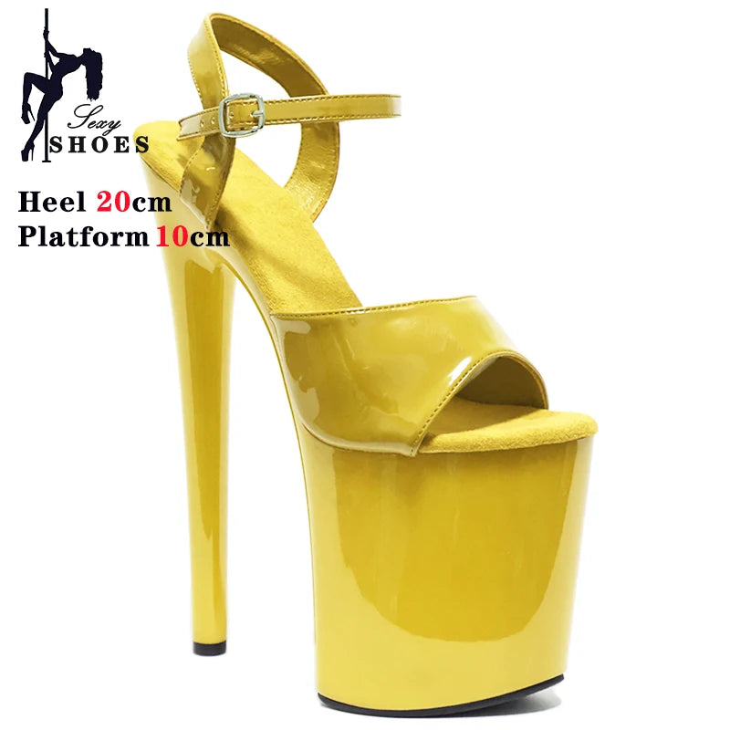 New Black Matte Stripper Shoes Woman Summer 2024 Designer Modern Sandals ultra-high heels 20cm Sexy Nightclubs Pole Dance Shoes