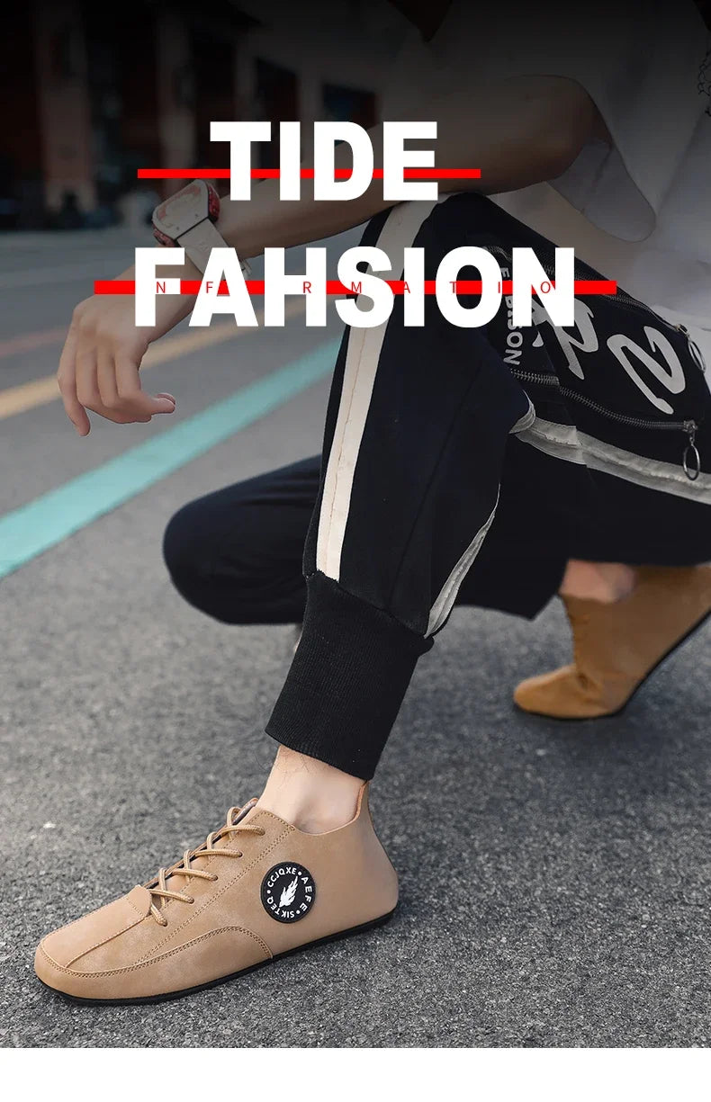 MAEDEF Men's Loafers Lightweight Driving Casual Thin Bottom Flats Shoes Soft Sole Comfortable Non Slip Lace-up Walking Shoes Men