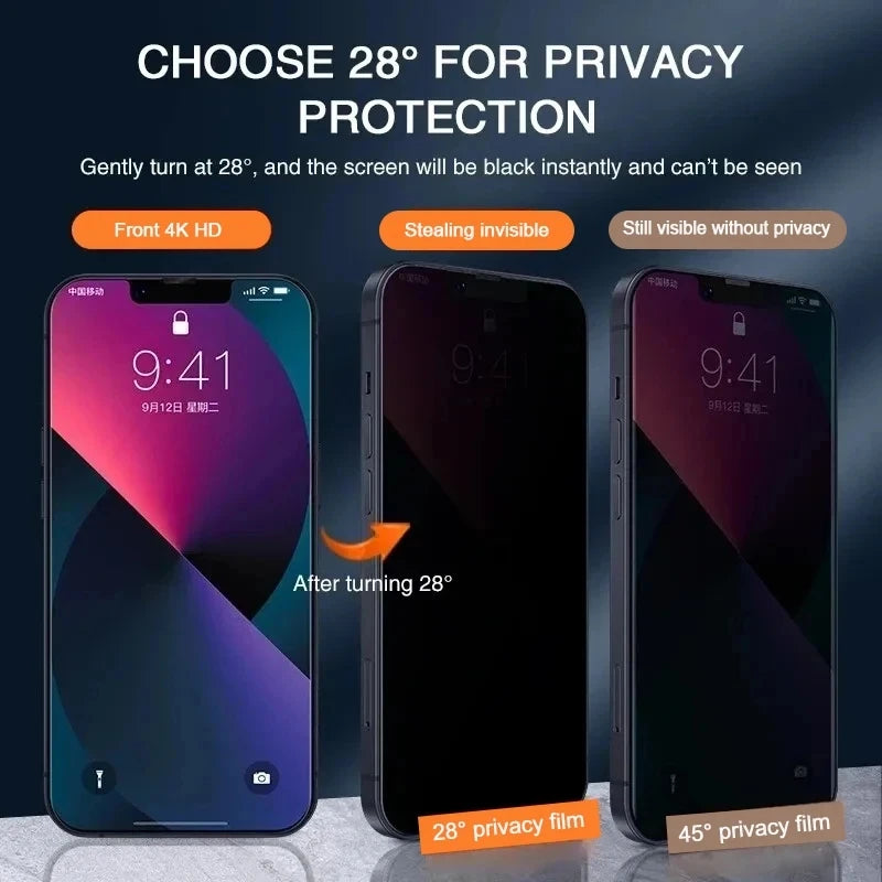 1-5Pcs Privacy Screen Protector for iPhone 17 16 15 14 13 11 12 Pro Max Mini Anti Spy Tempered Glass for iPhone 16Pro XR X Glass