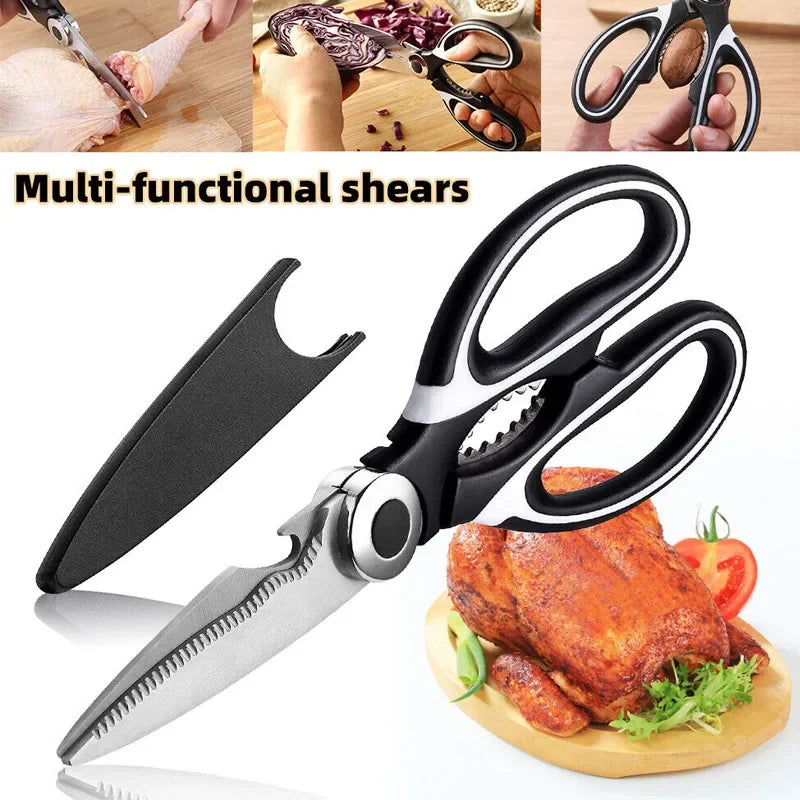 Multifunction Stainless Steel Kitchen Tools Strong Home Vegetable Chopping Chicken Bone Fish Food Scissors Multi-Purpose Tool