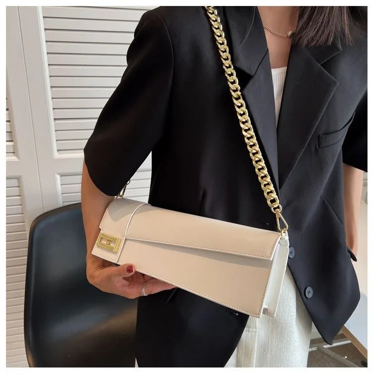 PU Leather Shoulder Bag for Women, Ladies' Purse, Rectangle, Solid, Female Handbag, High Quality, Klein Blue, Underarm, Fashion