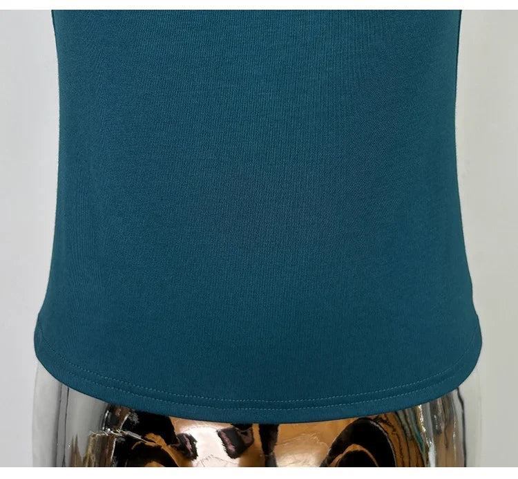 Female Streetwear Basics Versatile Tops Women Sexy Turtleneck Short Sleeve T-Shirts Solid Slim Fit Summer Causal Tees Shirts