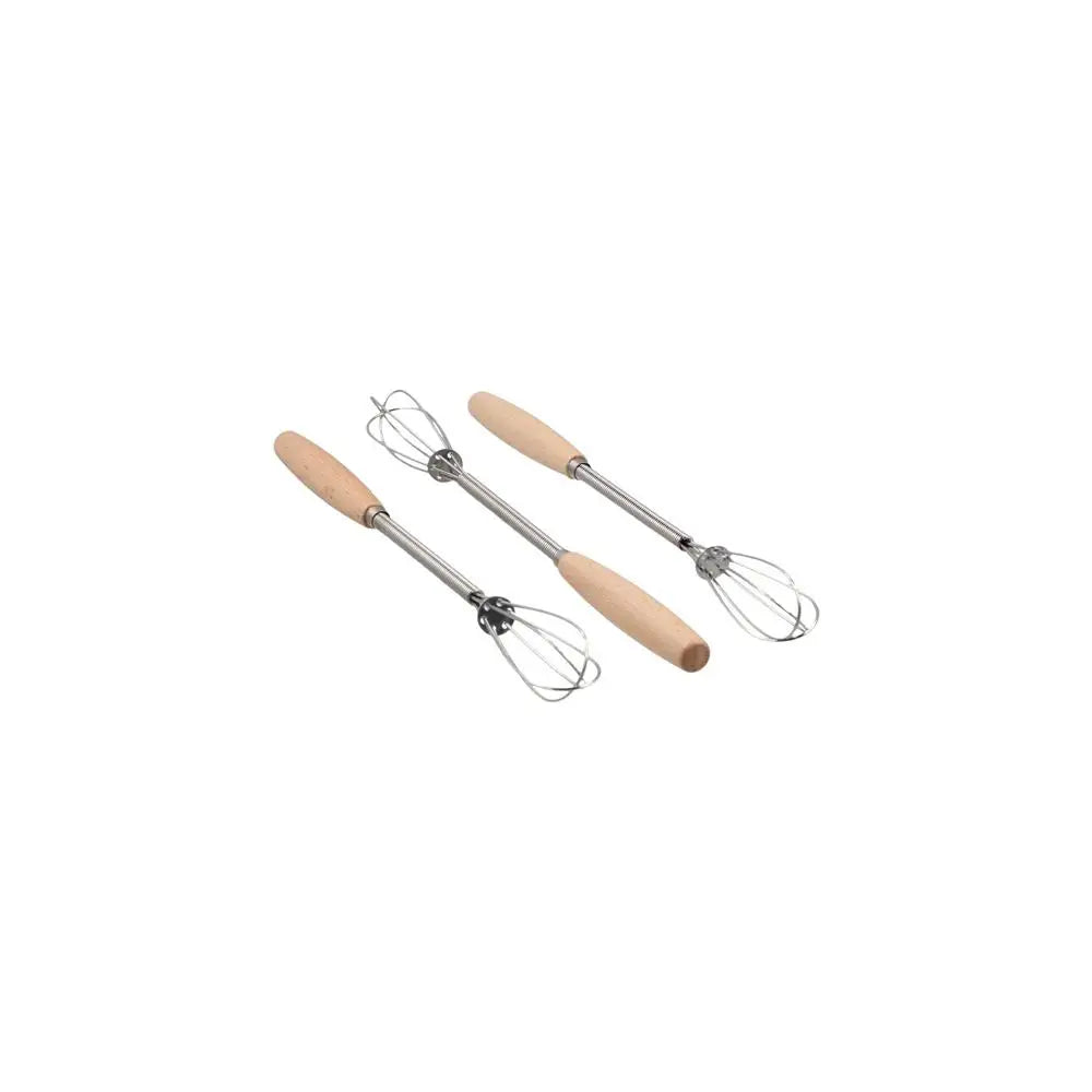 Kitchen Tools Multifunction Stainless Steel Egg Beater Wooden Handle Portable Hand Egg Beater Useful Manual Egg Beater Cooking