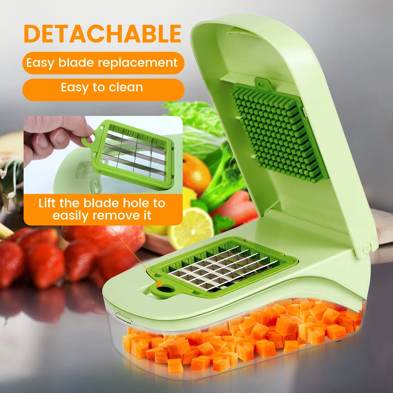 17 in 1 Multifunctional Vegetable Chopper Handle Food Grate Food Chopper Vegetable Slicer Dicer Cut Kitchen Items cocina 2024